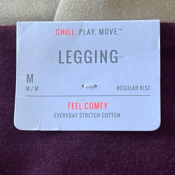 Aerie REGULAR RISE CHILL PLAY MOVE EVERYDAY PULL ON LEGGING DEEP PLUM MEDIUM NWT - Picture 10 of 16